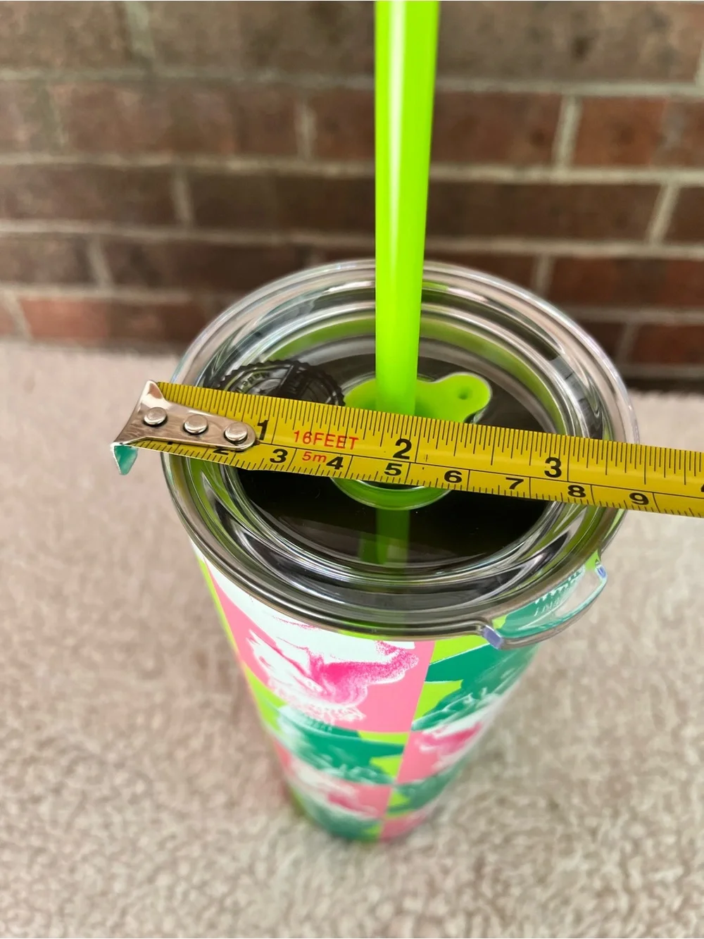 Wicked Pink Green Good Evil Checkered Tumbler New Unused With Papers